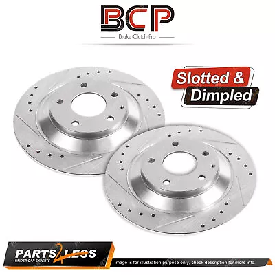 2Pcs BCP Front Slotted And Dimpled Performance Disc Brake Rotors Refer RDA327D • $209.95