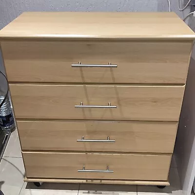 4 Drawer Wooden Chest Of Drawers • £35