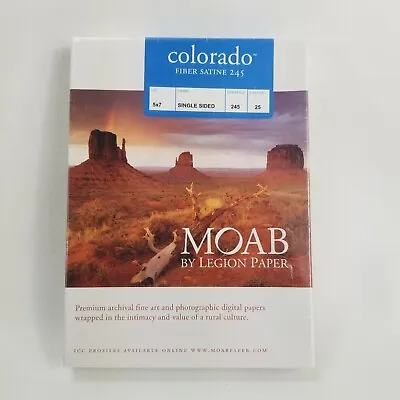 MOAB By Legion Paper Fiber Satine 245 Colorado 5  X 7  25 Sheets Single Sided • $34.99