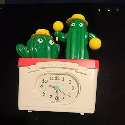 HEY MAMBO!  Alarm Clock Maraca Rhythm Music Wake Up WORKS Rare Cactus Cacti VTG • $54.99