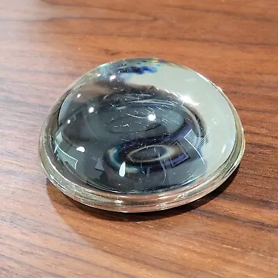 Vintage Clear Glass Convex Dome Magnifying Paperweight 3 In • $21.24