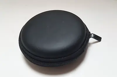 2X Headphone/Coin/keys/Tidy-All Mini Storage Black Faux Leather Round Hard Case • £6.50