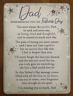£2.79 • Buy In Loving Memory Dad On Father's Day Graveside, Memorial Card, Remembrance