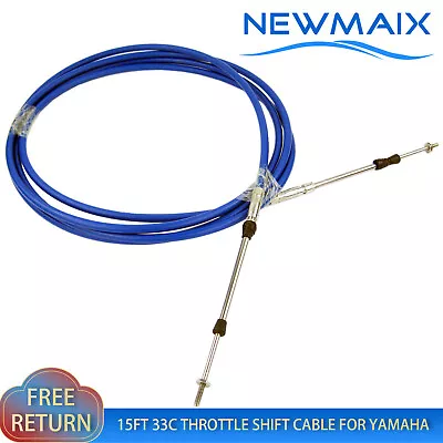 15FT 33C Marine Throttle Shift Control Lever Cable For Yamaha Outboard Engine • $29.99