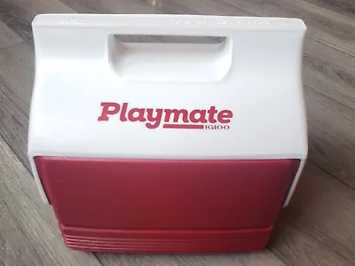 IGLOO Red White Playmate Mini 4 Qt. 6 Can Push Button Hard Cooler Ships Free! • $22.99