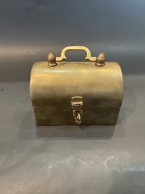 Vtg Solid Brass Hinged Trinket Box W/latch WM Roger’s & Sons Jewelry Box India • $12.99