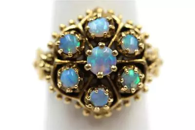 Vintage Estate Authentic 14k Solid Gold Fire Opal Fancy Design Size 4 Ring • $299.99