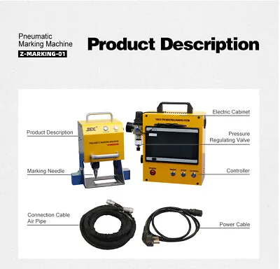 Pneumatic Marking Machine Dot Peen Metal Marking System Metal Print Integrated • $1199