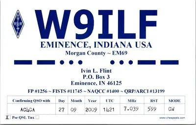 Vtg Ham Radio Cq Qsl Qso Postcard W9ilf Eminence Indiana Usa 2009 • $7.99