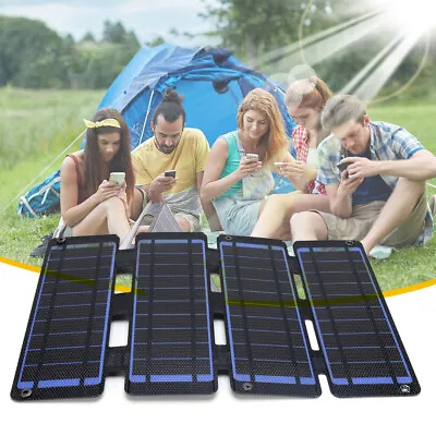 5V 40W Foldable Solar Panel Ultra-thin Waterproof Emergency Power Bank (Blue) • £24.11