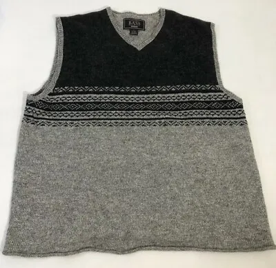 Mens G. H. Bass XL Wool Blend Sweater Vest Gray • $21