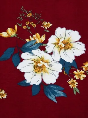 Rayon Lycra  Floral Jersey Knit Magnolia By The Yard  • $8.24