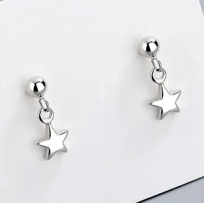 925 Sterling Silver Bead Star Charm Pendant Stud Earrings Womens Girls Jewellery • £3.97