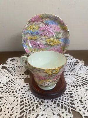 Shelley  Rock Garden  Chintz Pattern - Footed Tea Cup & Saucer • $49.88