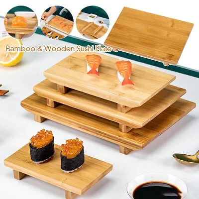 Bamboo Sushi Board Cooking Sashimi Snack Cuisine Tableware Serving Plate Tray • $14.31