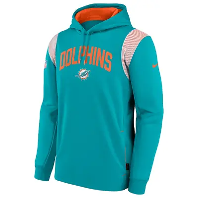 Miami Dolphins Nike Athletic Stack Performance Pullover Hoodie Men's NFL Therma • $124.98