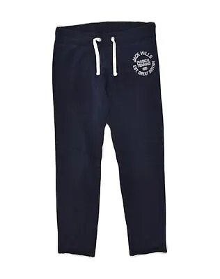 JACK WILLS Womens Graphic Tracksuit Trousers UK 6 XS  Navy Blue Cotton NV07 • £14.32