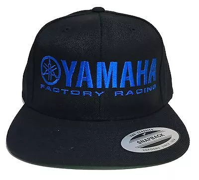 YAMAHA FACTORY RACING Hat Cap Flat Bill Snapback Blue Red White MX YZF YFZ R1 R6 • $29.99