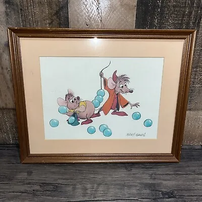 Disney Cinderella Gus & Jaq Lithograph Signed Marc Davis Matted And Framed 1988 • $85