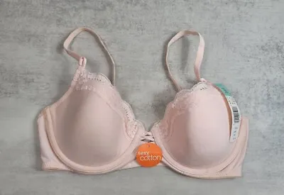 Vassarette 36B Pink Lace Solid Underwire Adjustable Comfort Bra Sexy Wire Y2K • $9.67