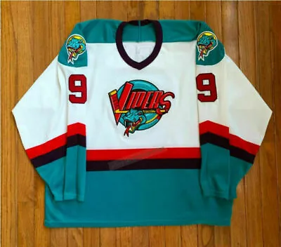 Men's Stitched Throwback Gordie Howe #9 Hockey Jerseys Detroit Vipers White • $49.99