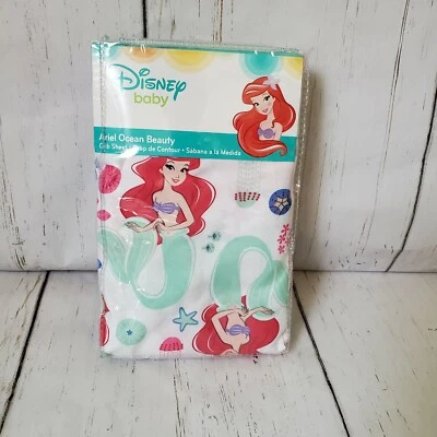 $26.04 • Buy DISNEY BABY ARIEL GROTTO MERMAID Ocean Beauty CRIB FITTED SHEET