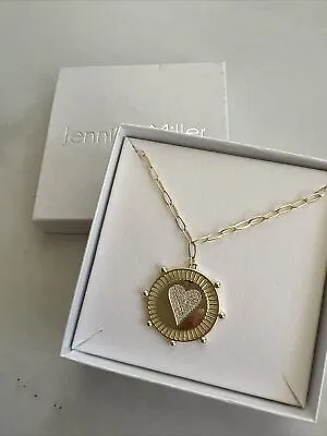 Jennifer Miller Necklace Heart Medallion Gold Plated • $78
