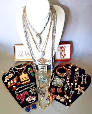 Vintage Hi End Designer Rhinestone Mixed Jewelry Lot B David Selini Juliana Coro • $189