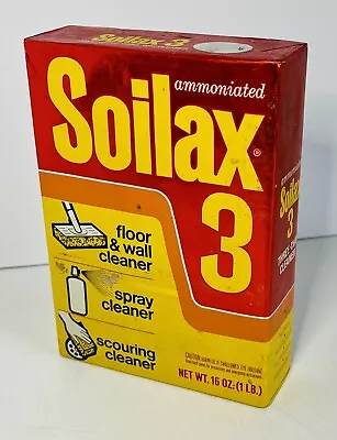 Vintage Soilax 3 Powdered Cleaner 16 Oz Box New Old Stock TV Movie Prop 1970s • $19.95