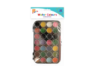 £2.99 • Buy 28 Piece Paint Pallet Assorted Colours Art Craft Gift Brush Colour Pallete Kids 