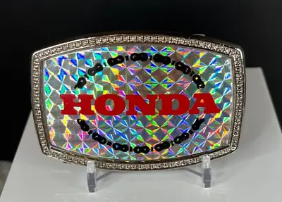 Vintage HONDA Holographic Silver Tone Belt Buckle • $21.99