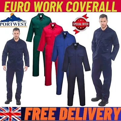 Portwest Workwear High Quality Men's Coverall Work Overalls Mechanic Boiler Suit • £22.99