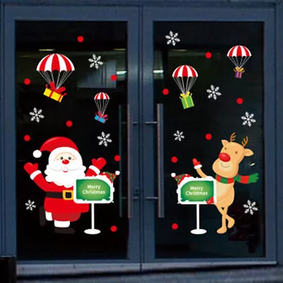 $7.49 • Buy Christmas New Year Window Stickers Merry Christmas Home Wall Sticker Decoration