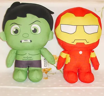 Hulk & Ironman Figures Soft Plush Toys 12  Avengers Marvel  VGC • £5.99