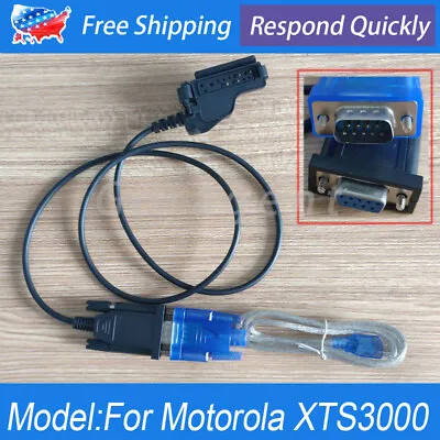 For Motorola XTS3000 I II & III Two Way Radio USB Programming Cable+Support Com • $52.05