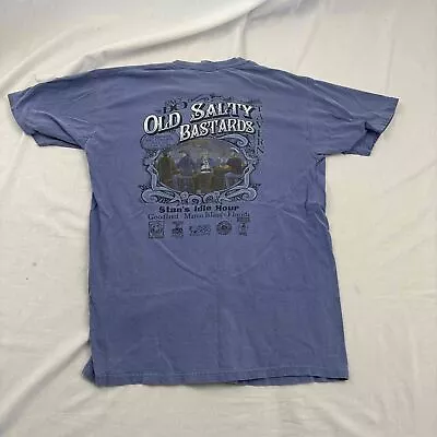 Old Salty Bastards T-Shirt Blue Graphic Print Crew Neck Medium Marco Island FL • $15