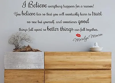 Marilyn Monroe Reason Quote Wall Art Vinyl Sticker Decal Bedroom Home Diy Home • £13.99