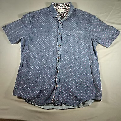 7 Diamonds Shirt Mens XL All Over Print Short Sleeve Button Up Stretch • $17.95