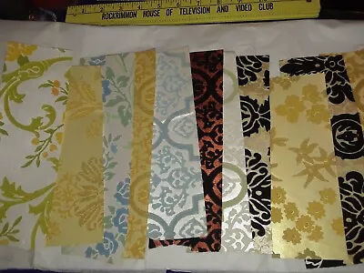 Vintage Wallpaper Samples Flocked  Embossed Mod Design #2 • $9.99