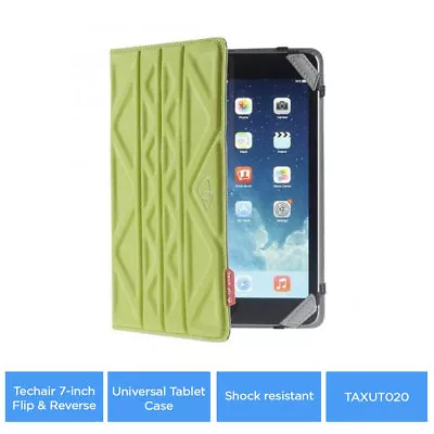 Techair 7-inch Flip & Reverse Universal Tablet Case In Green & Grey - TAXUT020 • £6.99