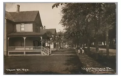 RPPC Main Street NEW MILFORD PA Susquehanna County Vintage Real Photo Postcard • $14.99