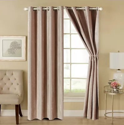 Milano Luxury Collections Double-Sided Blackout Velvet Curtains - 100% Chenille • $26.99