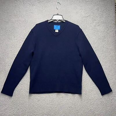 Martin OSA Sweater Mens Large Blue Wool Blend Pullover V-Neck Casual Jumper • $25.95