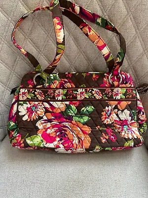 Vera Bradley English Rose Whitney Shoulder Bag Brown Floral Purse  • $25.95