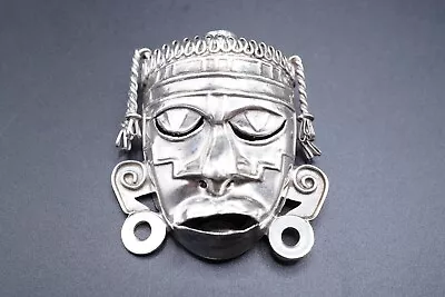 Vintage Aztec/Mayan Tribal Mask. 925 Sterling Silver Pin • $25