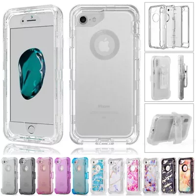 $5.49 • Buy IPhone X XS XR 6 7 8 Plus 11 Pro Max Transparent Clear Defender Cover Case +Clip
