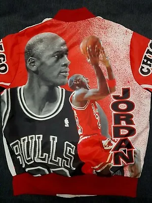 Vintage Chalk Line Nba Chicago Bulls Michael Jordan Overprints Jacket Size S • $225