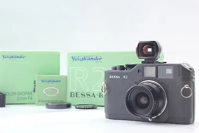 [BOXED MINT W/Finder ] Voigtlander BESSA R2 Black Film Camera 21mm F4 Lens JAPAN • $1589.97