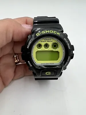 VTG G-Shock DW-6900CS Glossy Black Crazy Green Dial  Y2K Large Men's Watch WORKS • $41.99