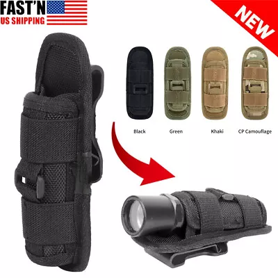 Tactical Molle Flashlight Holder Nylon Belt Holster Flashlight Torch Case Pouch • $8.89